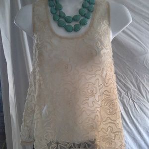 **3 for $15**H.I.P Super Cute Racer Back Sheer Lace Top M